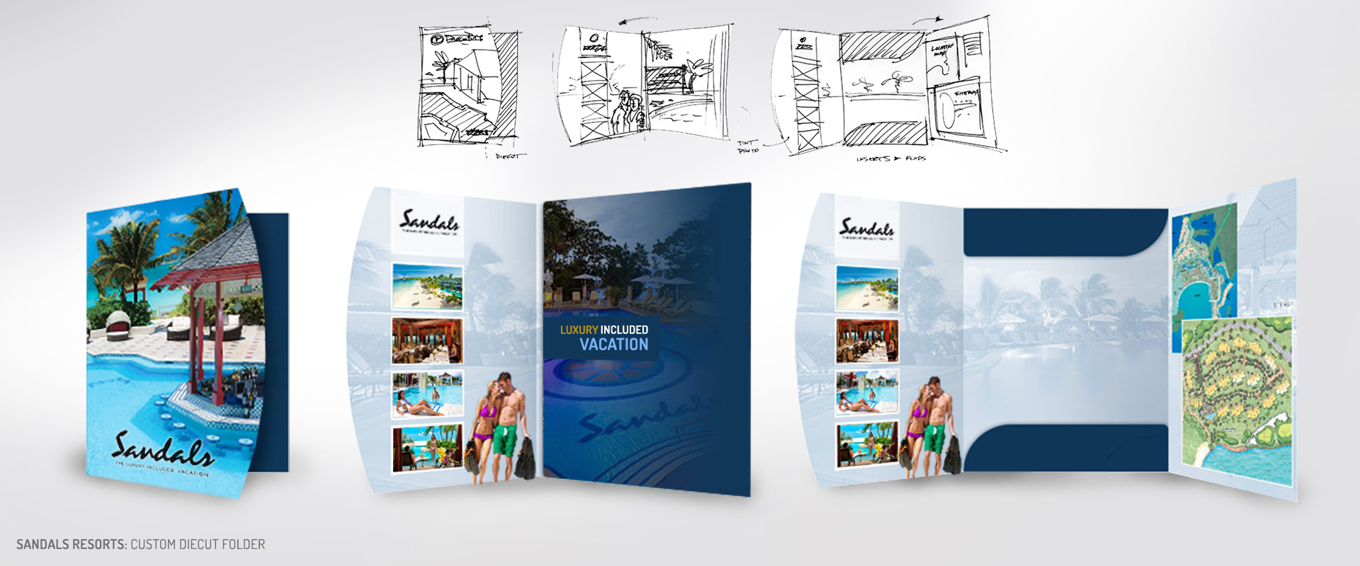 Sandals Resorts: Custom Diecut Folder