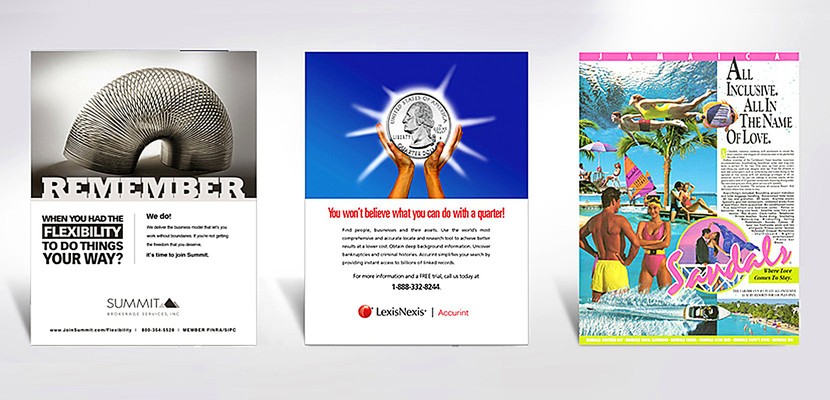 Summit Brokerage, Accurint, Sandals Ad Design